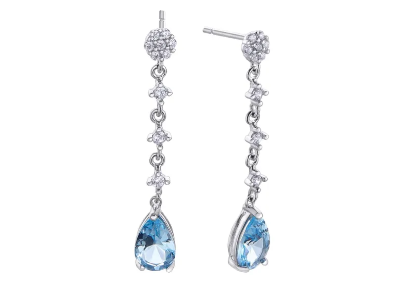 Silver Earrings with Zircons