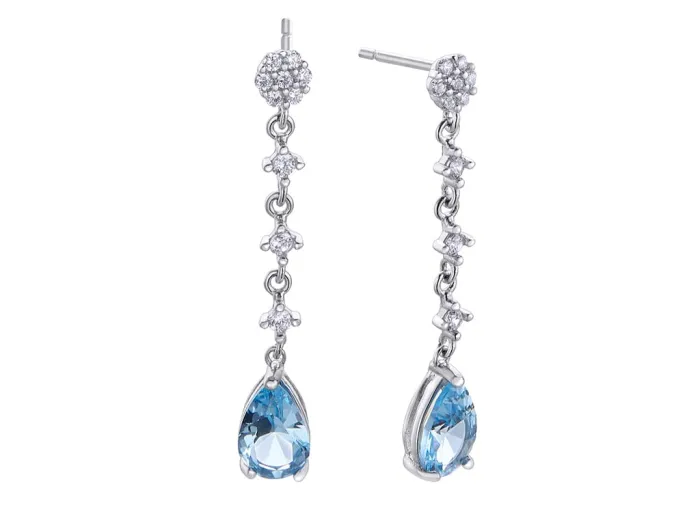 Silver Earrings with Zircons