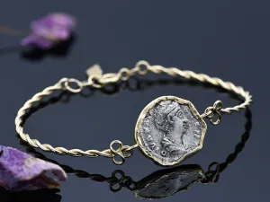 Pulseira de Ouro con Moeda Romana