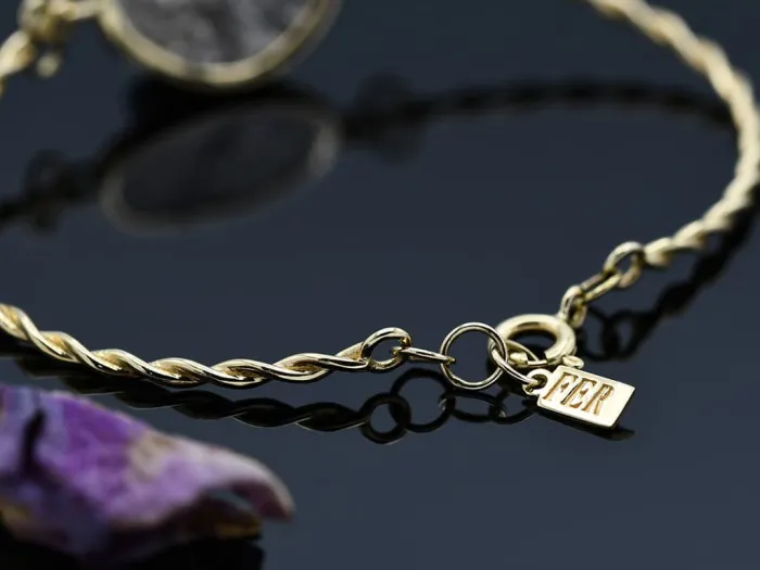 Pulseira de Ouro con Moeda Romana