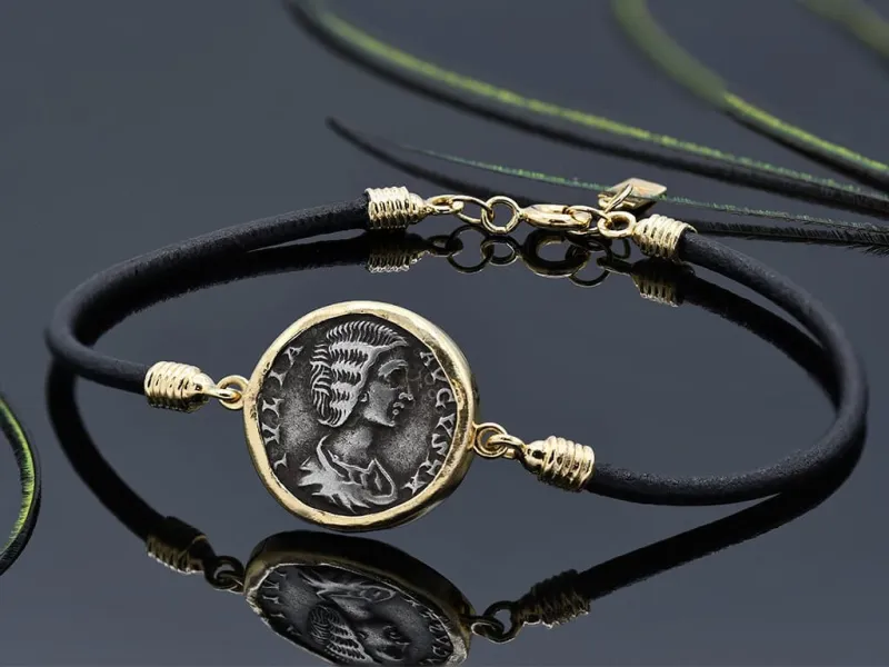 Pulseira de Ouro con Moeda Romana