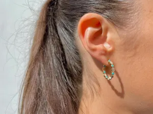 Victorian Hoops with Diamonds and Turquoises