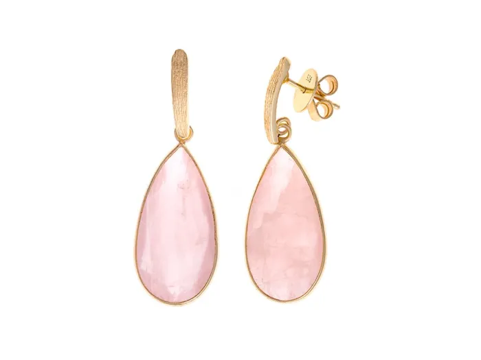 Rose quartz and silver earrings