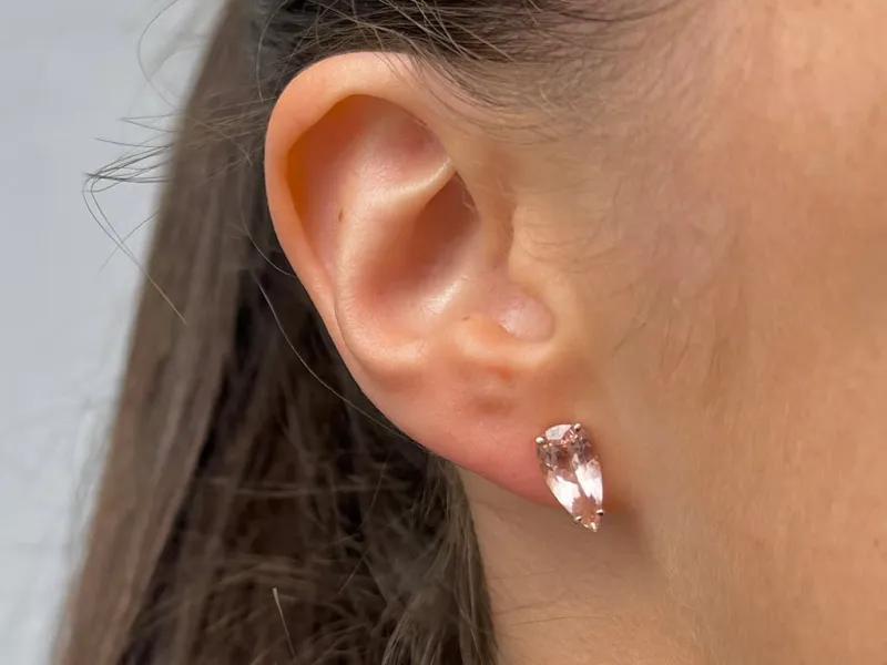 Rose Gold Earrings with Morganite