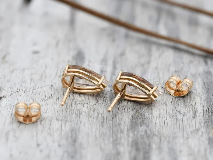 Rose Gold Earrings with Morganite