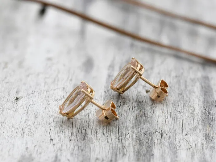 Rose Gold Earrings with Morganite