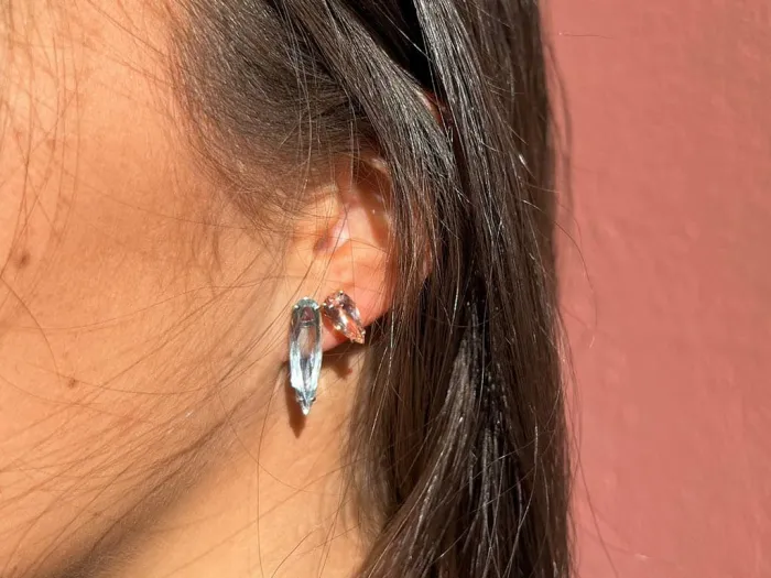 Rose Gold Earrings with Morganite