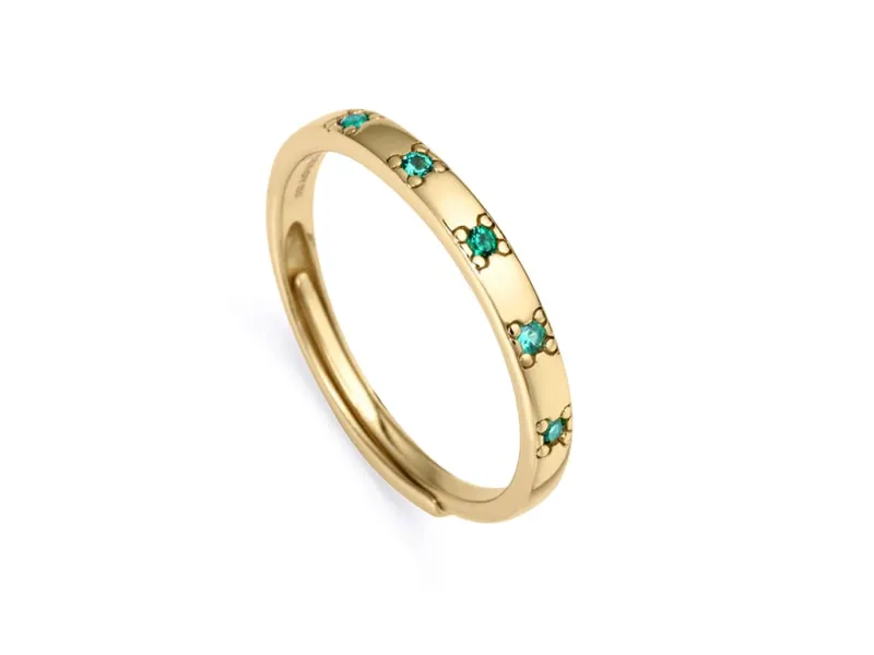 Silver Ring with Green Zirconia