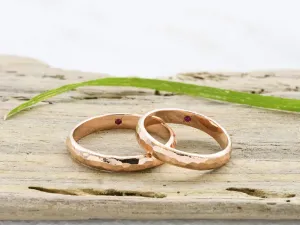 Rose Gold Ring with Hammered Finish