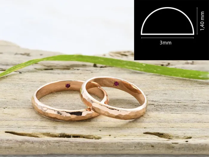 Rose Gold Ring with Hammered Finish