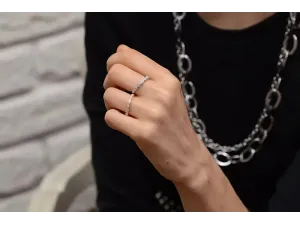 18K Victorian Rose Gold Ring with Black Diamonds