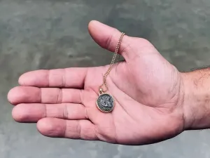 Gold Pendant with Ancient Greek Coin