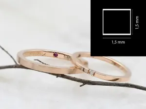 18K Rose Gold Ring with Diamond