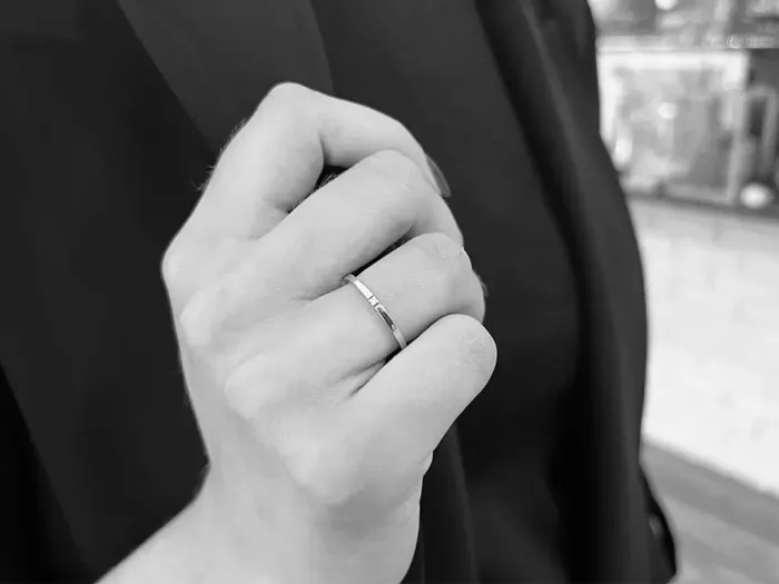 18K Rose Gold Ring with Diamond