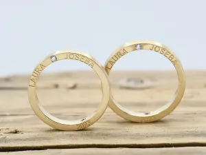 Alianza de Ouro Personalizada e Diamante