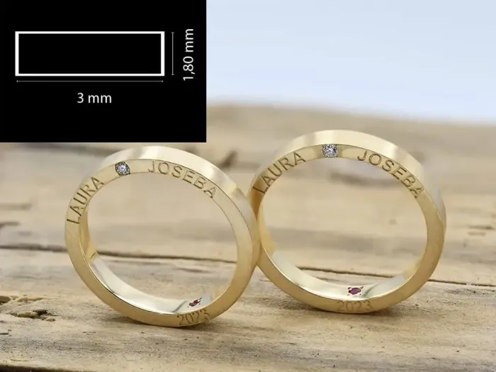Alianza de Ouro Personalizada e Diamante