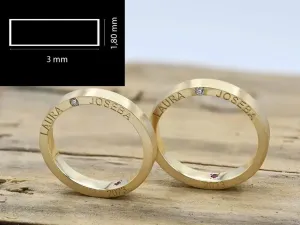Alianza de Ouro Personalizada e Diamante