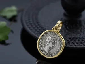 Gold Pendant with Roman Coin