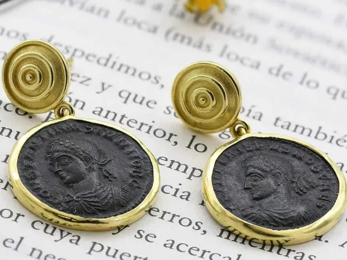 Earrings with Roman Coins