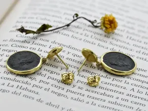 Earrings with Roman Coins