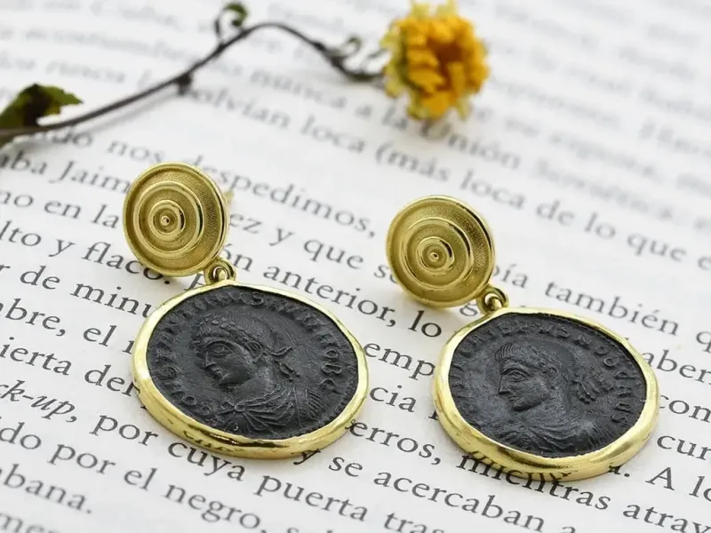 Earrings with Roman Coins