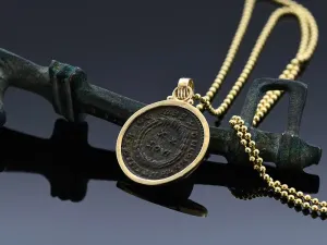 Gold Pendant with Ancient Roman Coin