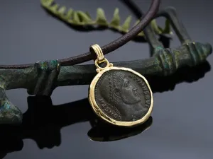 Gold Pendant with Ancient Roman Coin