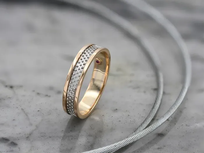 18K Rose and White Gold Ring