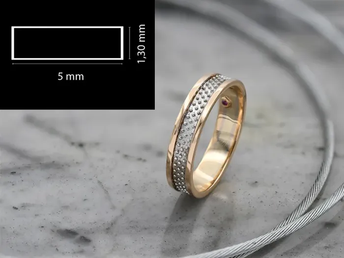 18K Rose and White Gold Ring