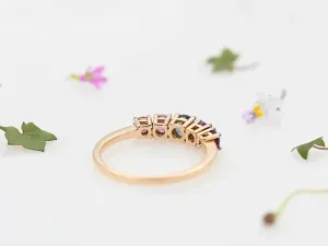 Rose Gold Ring with London Blue Topazes