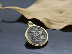 Gold Pendant with Ancient Roman Coin