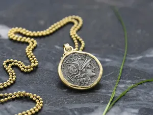 Gold Pendant with Ancient Roman Coin