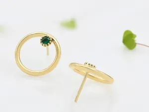 18K Gold Earrings with Emeralds