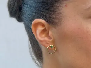 18K Gold Earrings with Emeralds