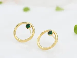 18K Gold Earrings with Emeralds