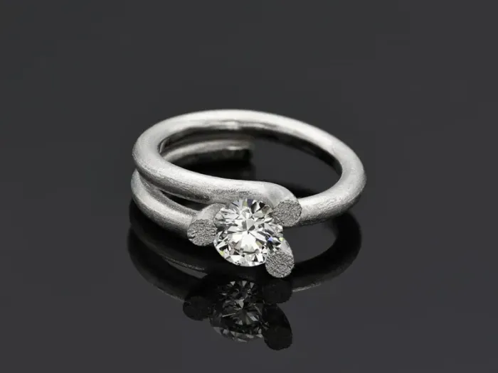 Anillo oro blanco con diamante 1 quilate