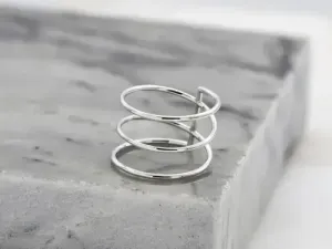 Triple Band Ring White Gold