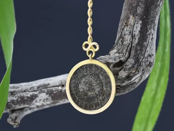 18K Gold Pendant with Ancient Roman Coin