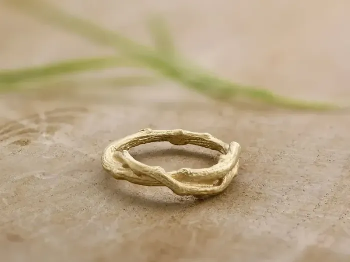 Olive Branch Gold Ring