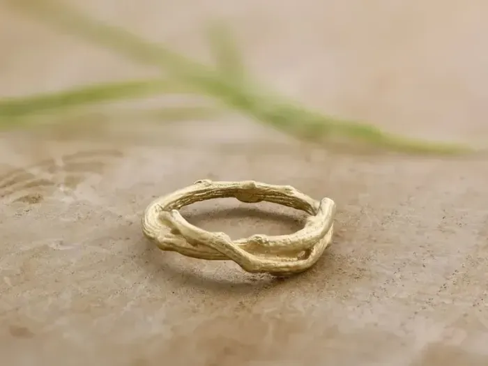 Olive Branch Gold Ring