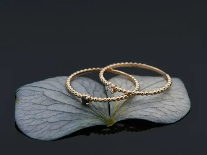 Anillo de Oro Rosa con Diamante