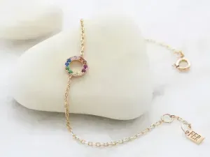 Pulseira de Ouro Rosa con Circonitas