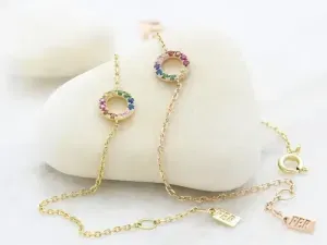 Pulsera de Oro Rosa con Circonitas