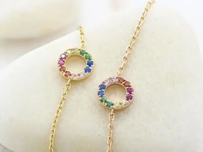 Pulsera de Oro Rosa con Circonitas