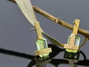 Frank Lloyd Wright Earrings in Gold with Chrysoberyl