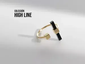 High Line Ring with Onyx