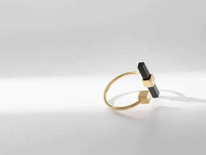 High Line Ring with Onyx