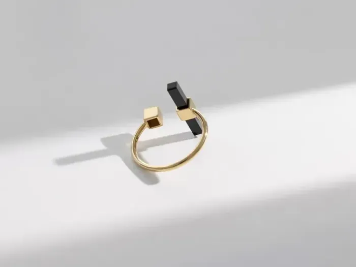 High Line Ring with Onyx