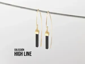 High Line Earrings with Onyx