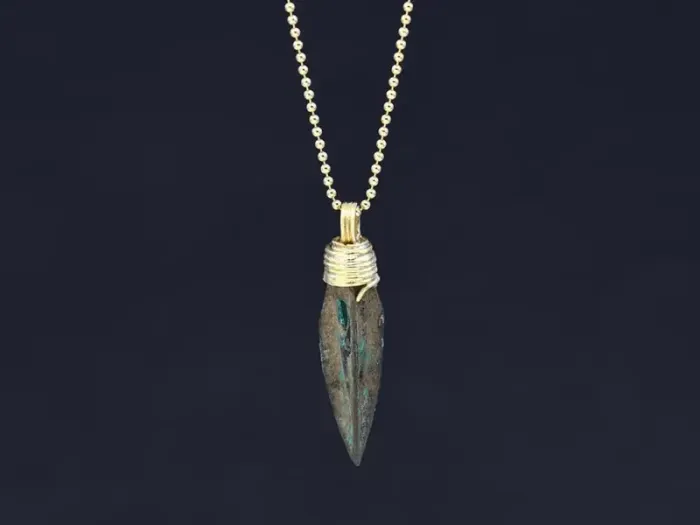 Gold Pendant with Ancient Greek Arrowhead